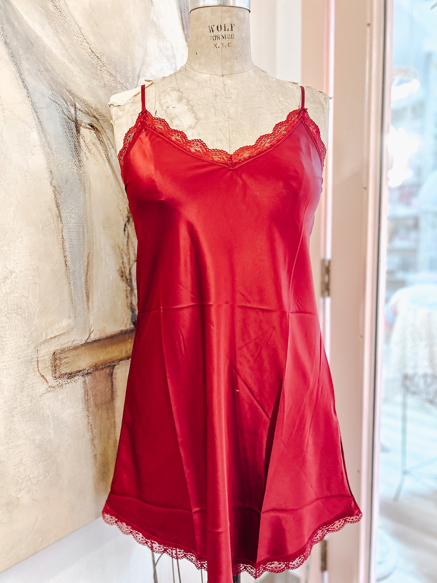 Burgundy Silky Nightgown