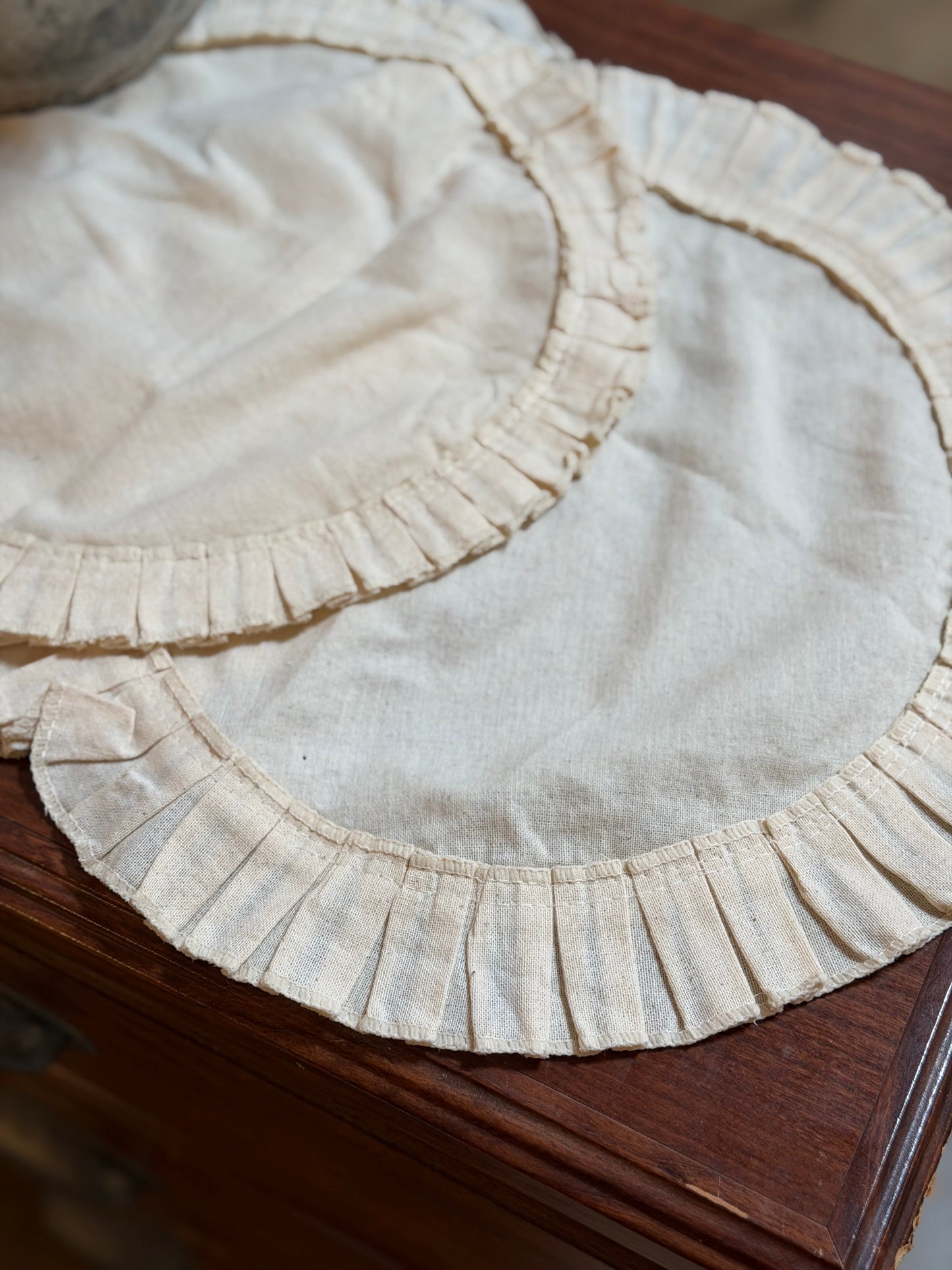 100% Cotton ruffled Dolly- Set of 3