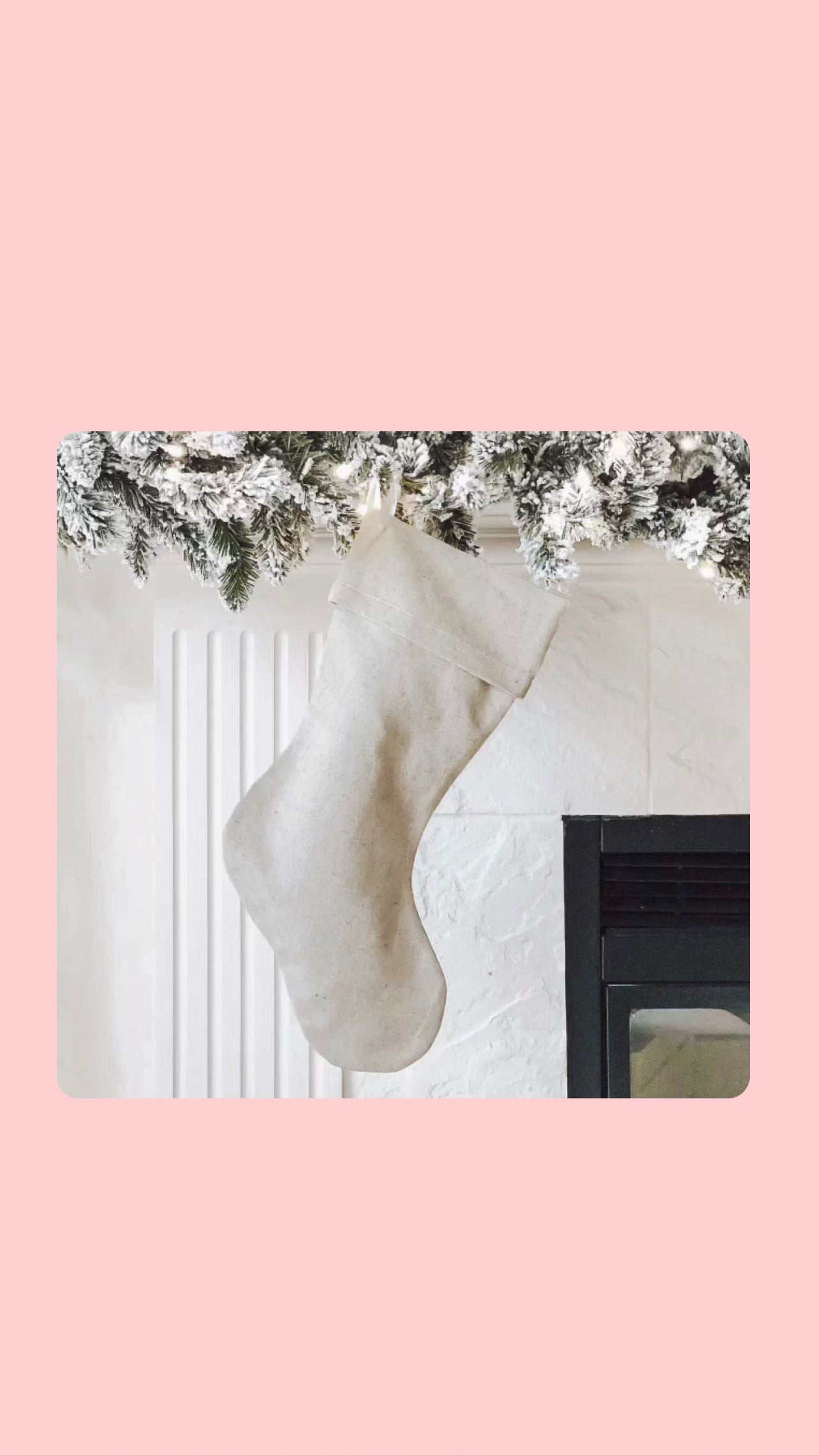 Natural Linen Holiday Stocking