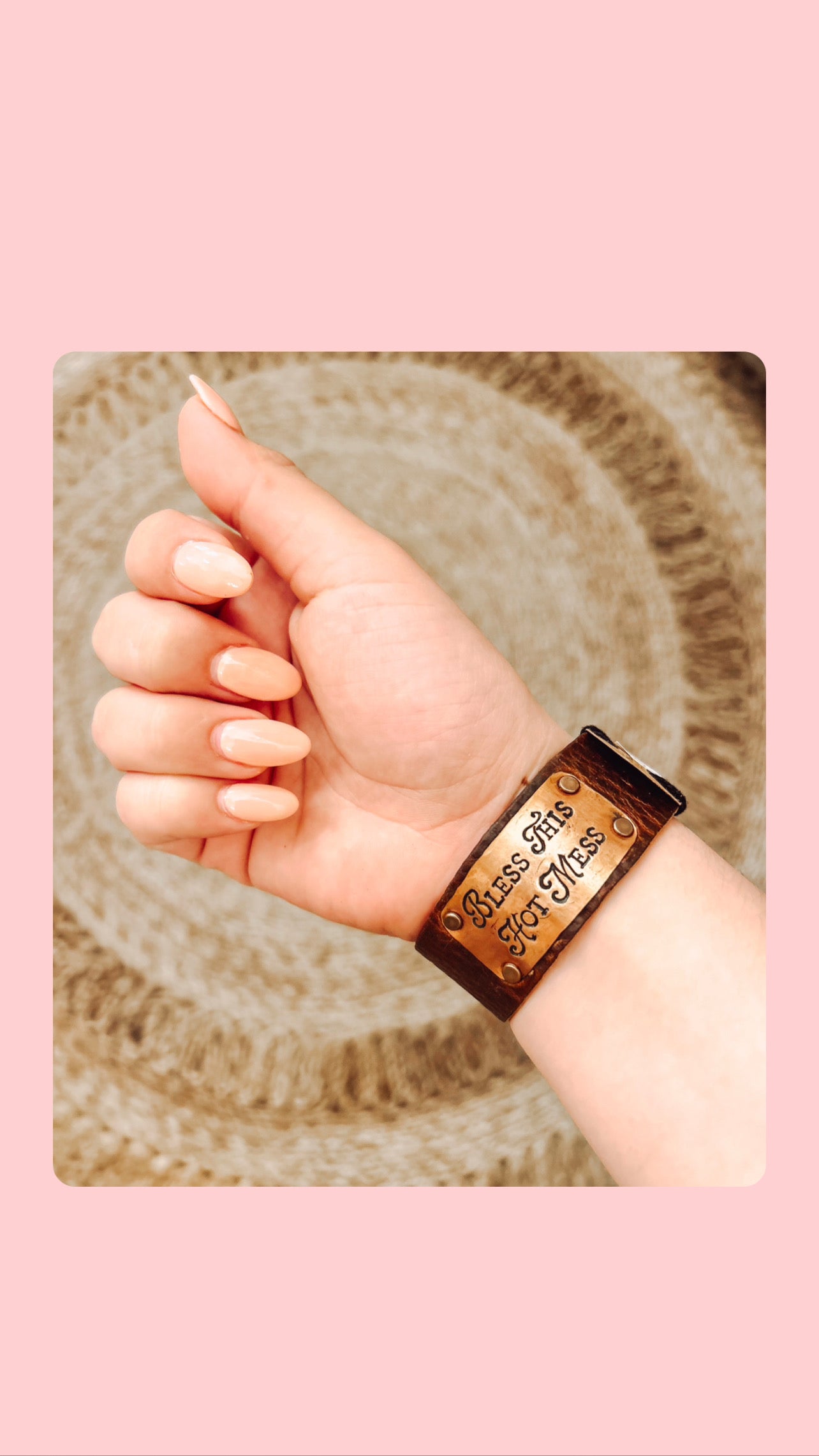 Leather Bless This Hot Mess bracelet