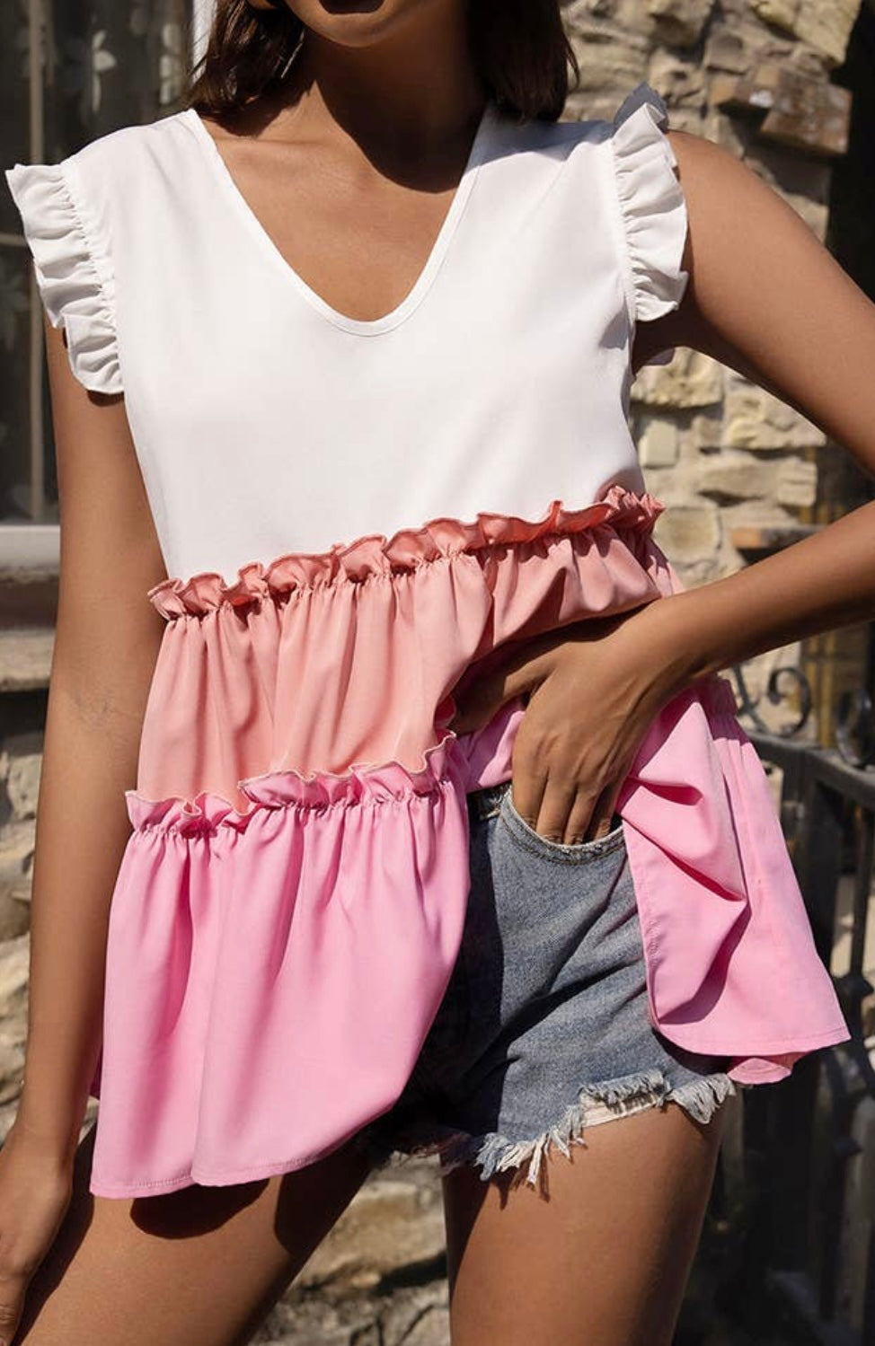 Ruffled tank