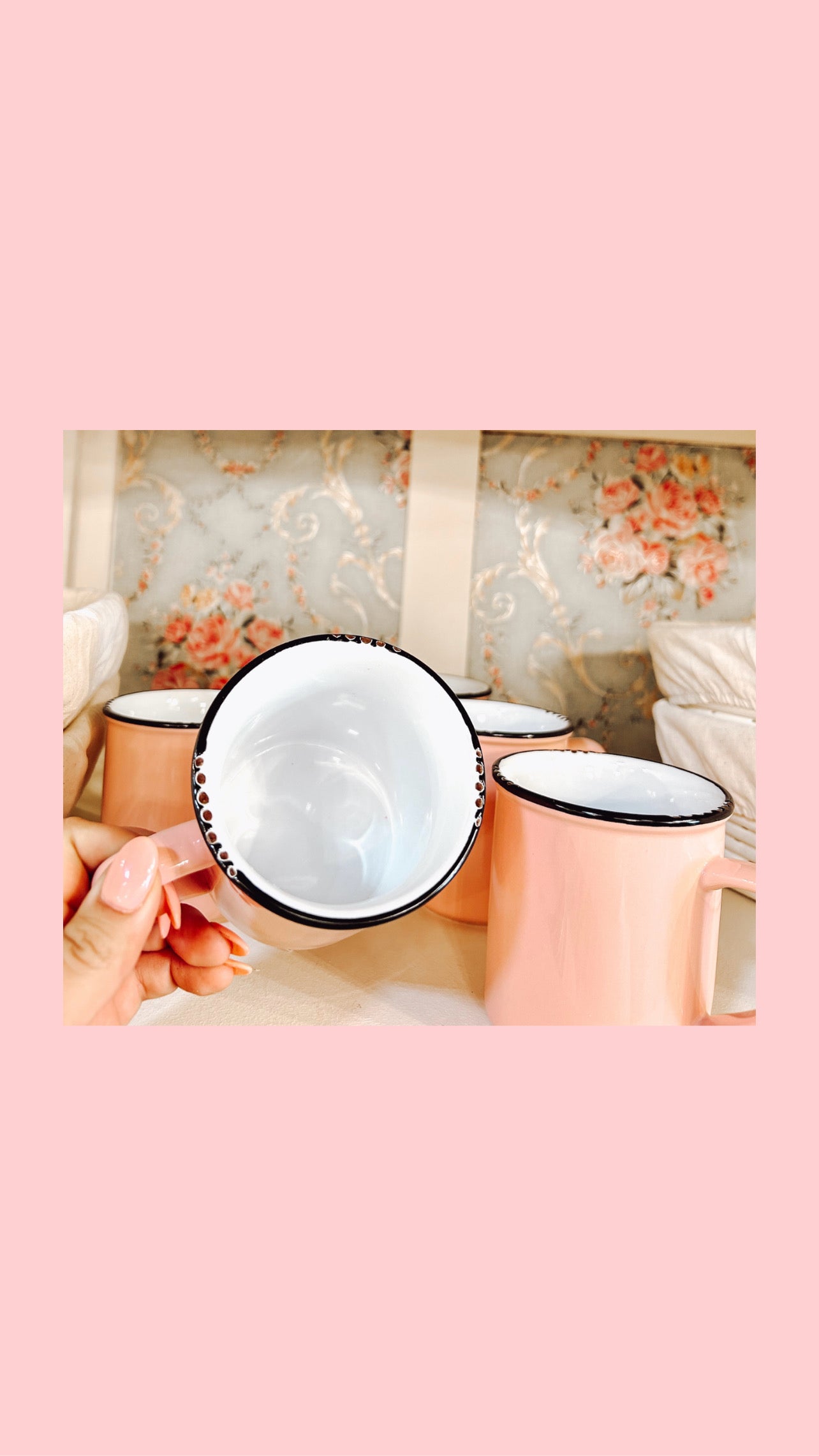 Pink Enamel Mug