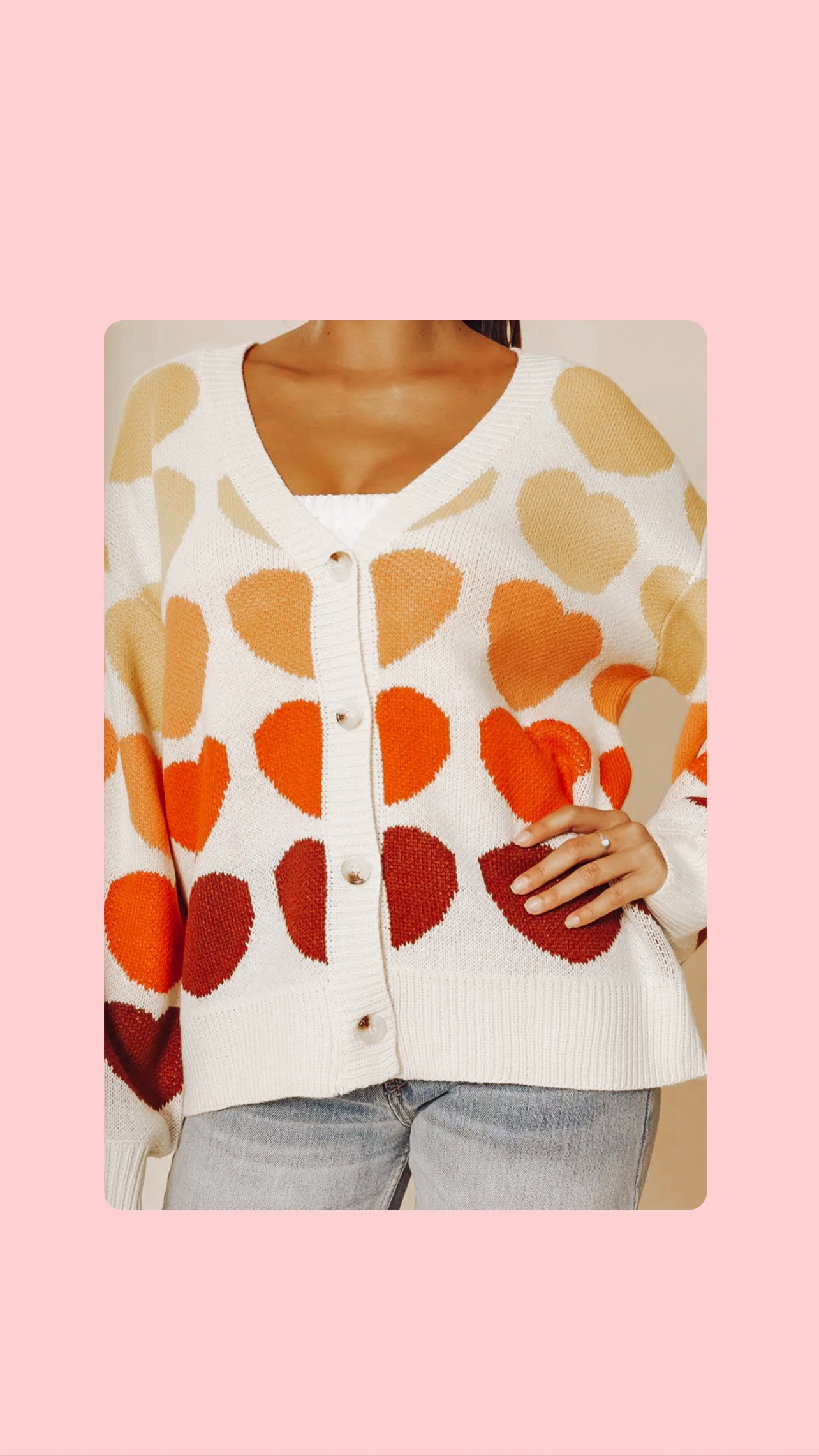 Multicolored Heart Cardigan