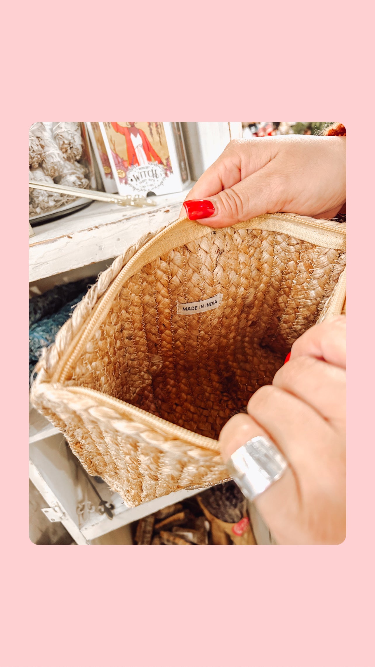 Woven eye handbag
