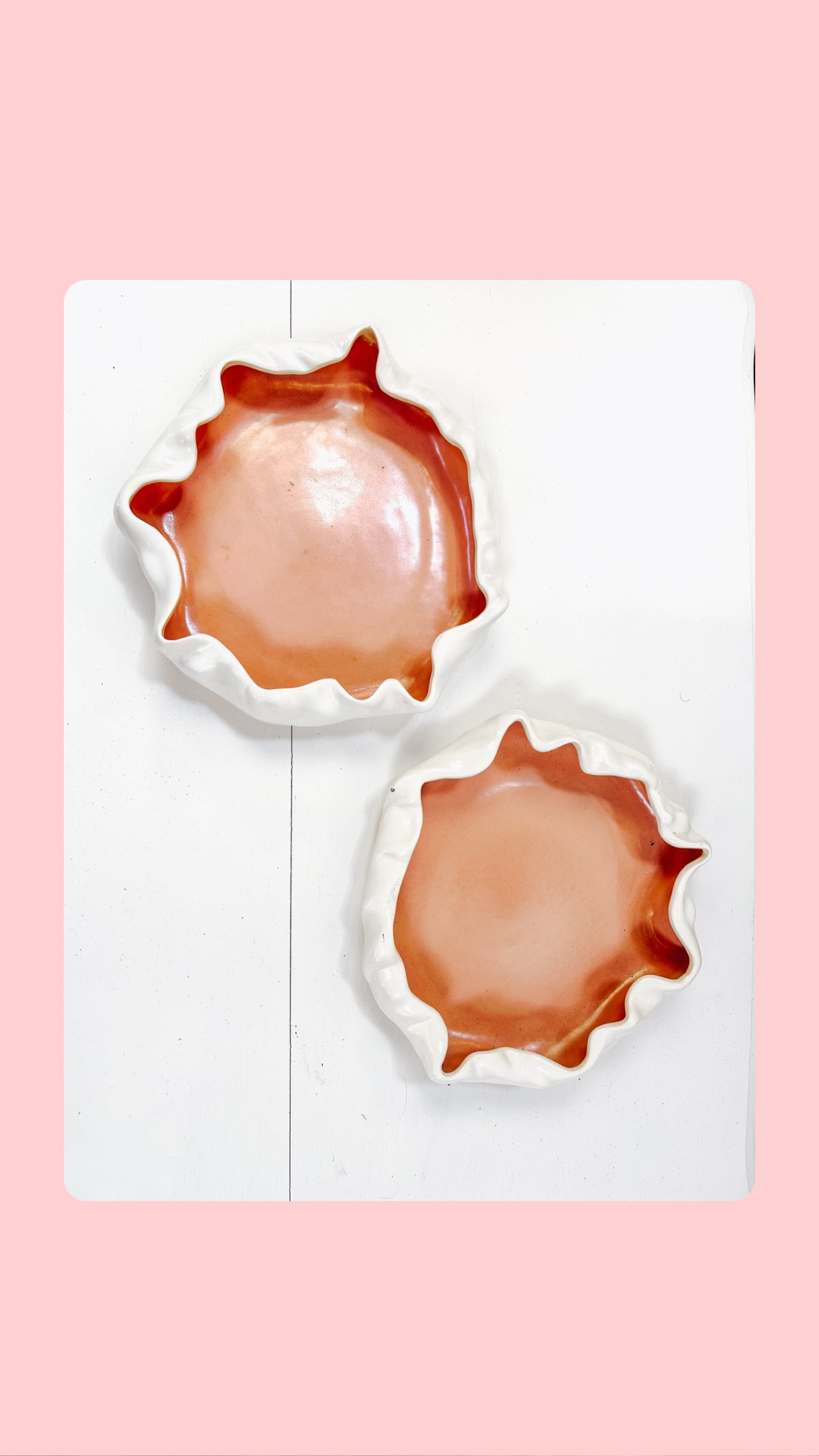 Irregular shaped Salmon colored plates