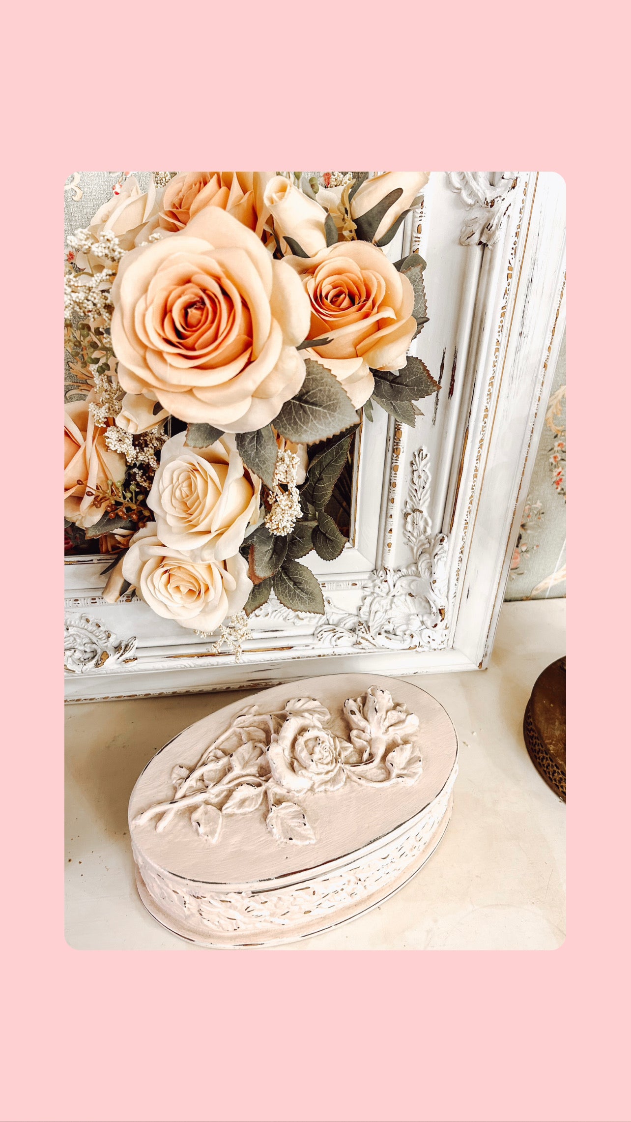 Hand painted antique vanity box