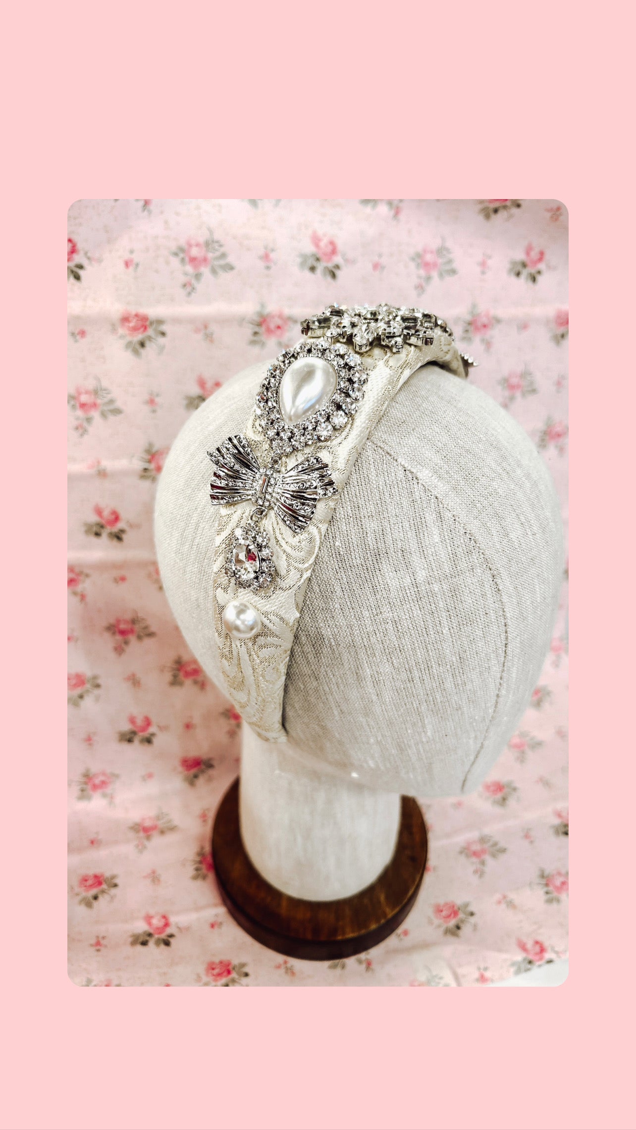 Silver crystal charmed headband