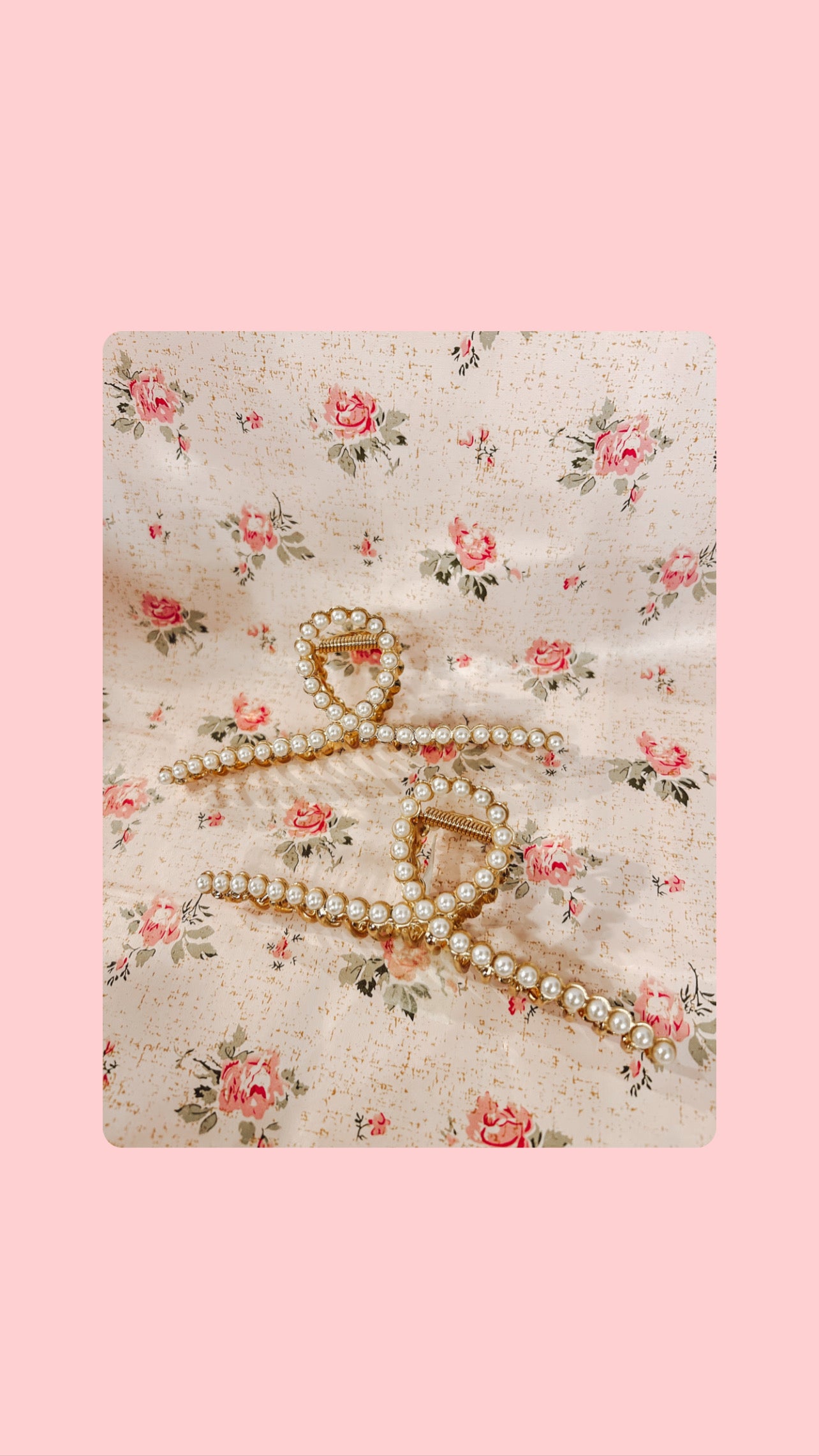 Gold Pearl Hair claw clip