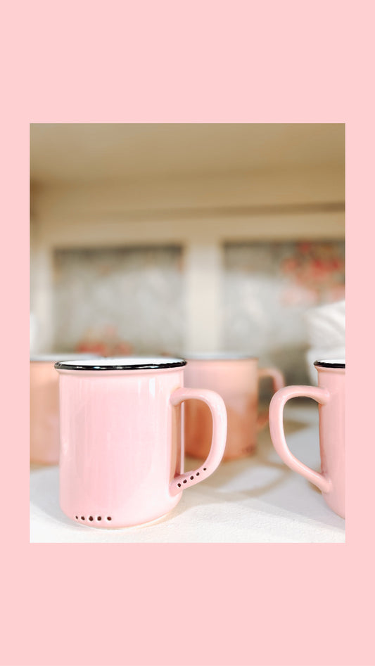 Pink Enamel Mug