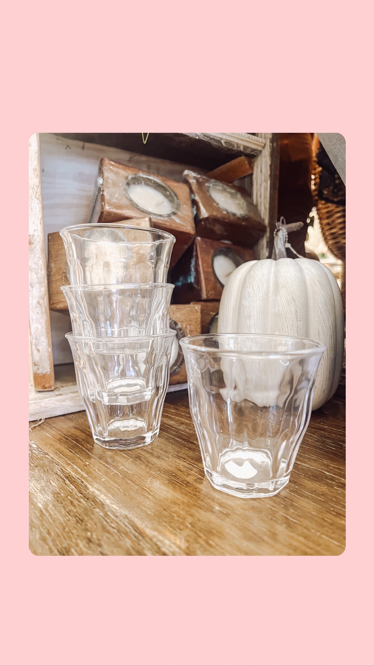 Clear glass cups
