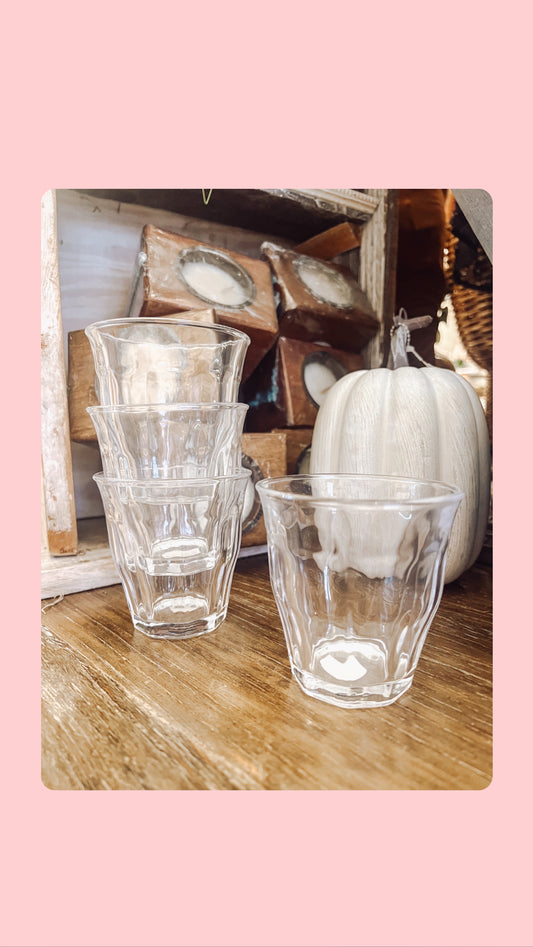 Clear glass cups