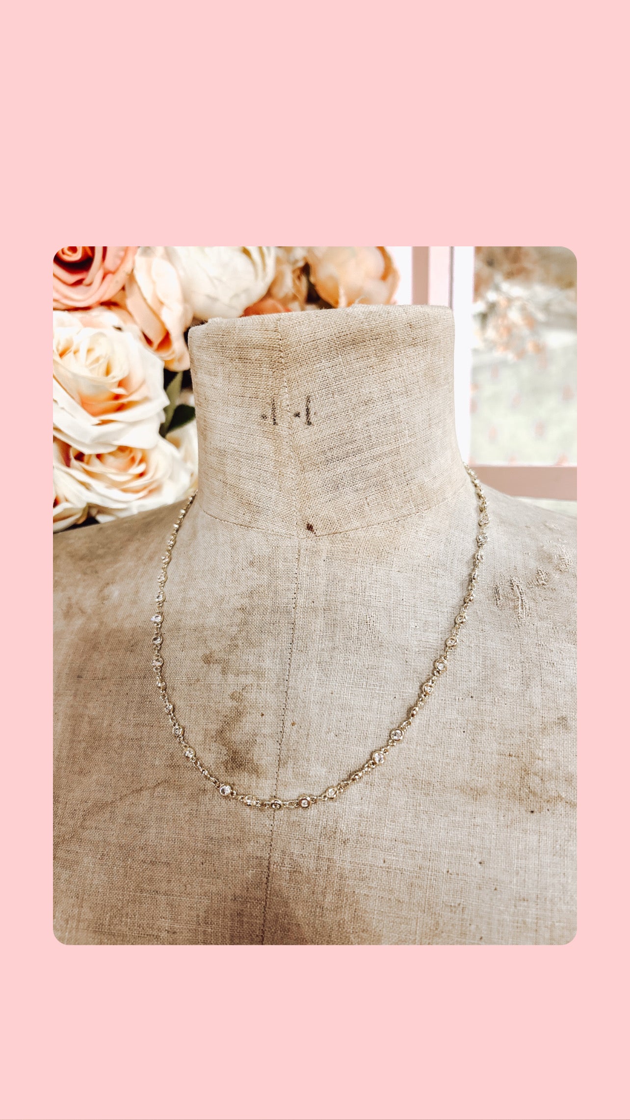 Gold Crystal Boutique Layering Necklace Salon Spa Jewelry