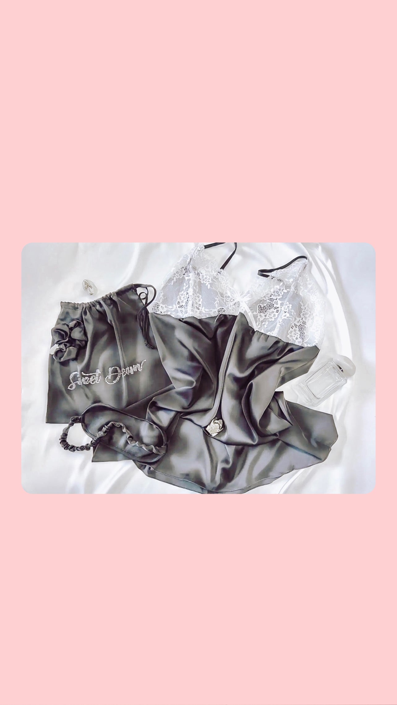 Black and Lace High-End Silk Pajama Set