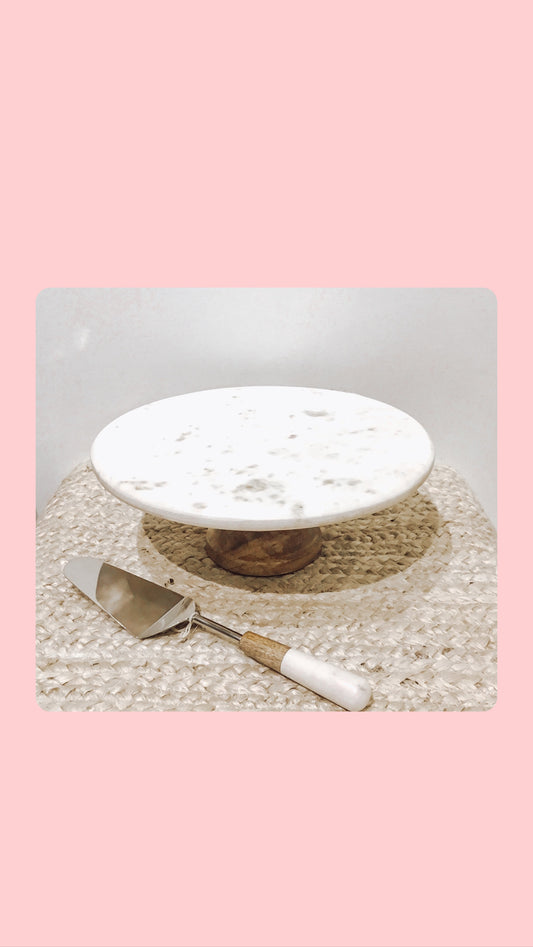 Marble & Wood Pie Server