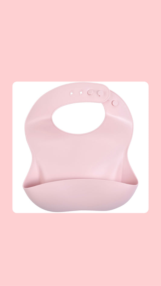 Ballet Pink Silicone Bib with Crumb Catcher