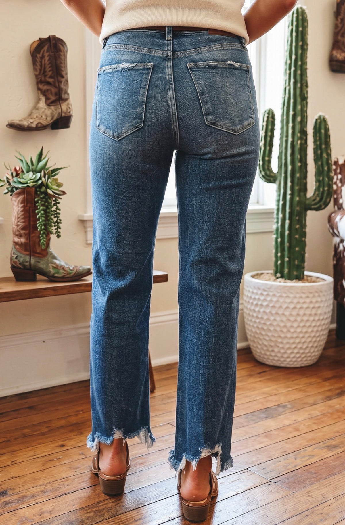 Western High Waisted Flare Jeans