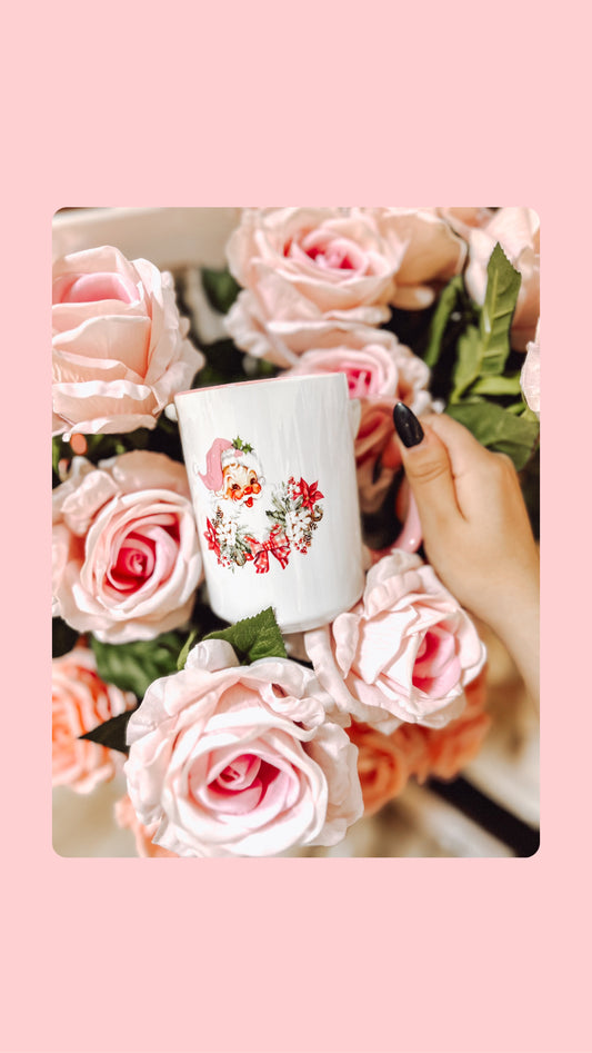 Pink Santa Holiday Mug