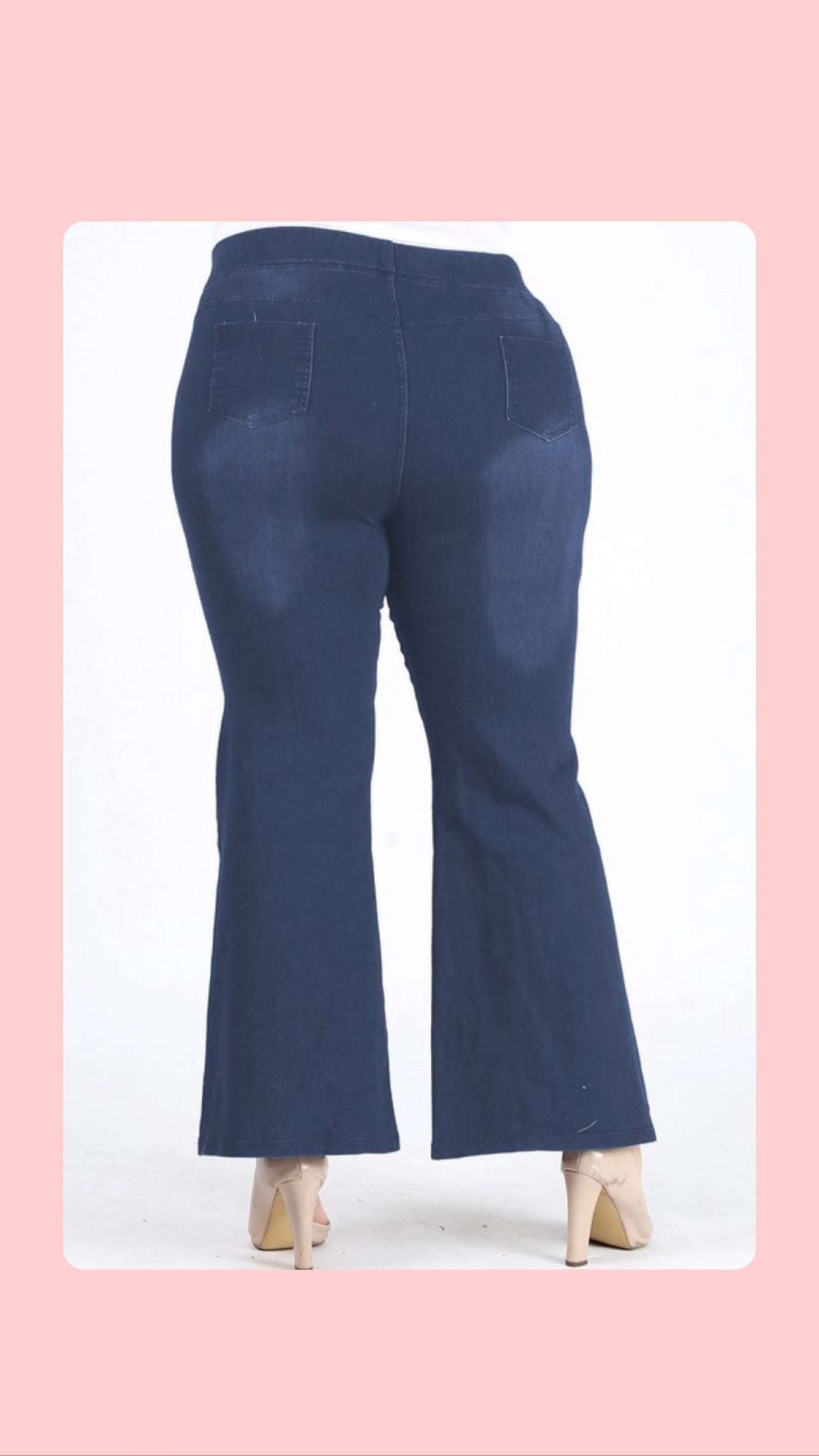 Plus Size High Waist Flared Denim Jeggings