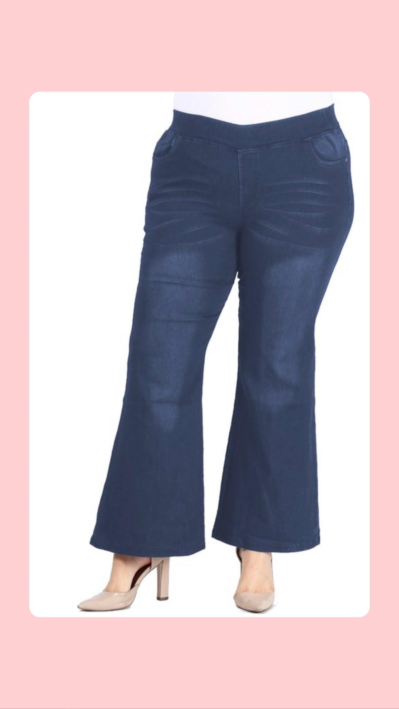 Plus Size High Waist Flared Denim Jeggings