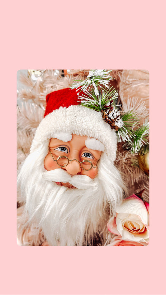 Fabric Hanging Santa Head Ornament