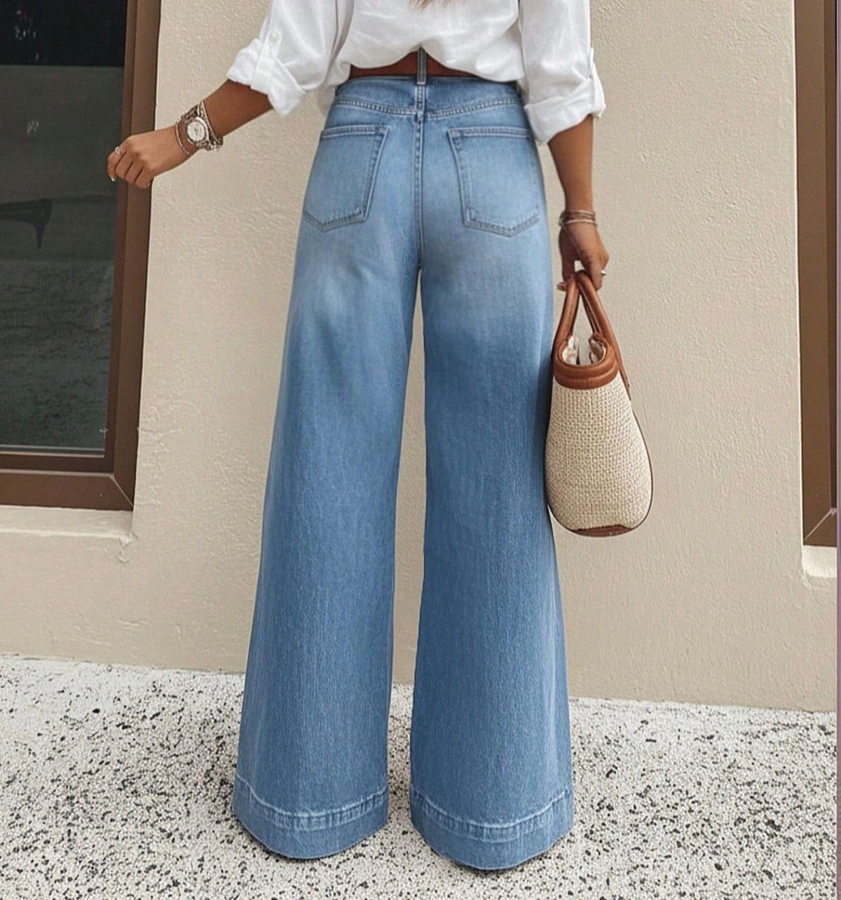 Classic High Rise Wide Leg Jeans