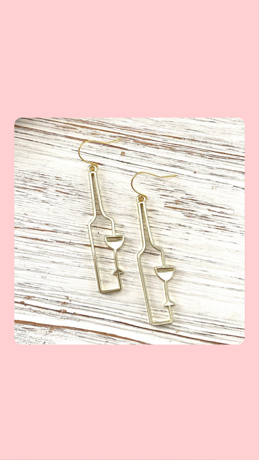 Wine bottle earrings
