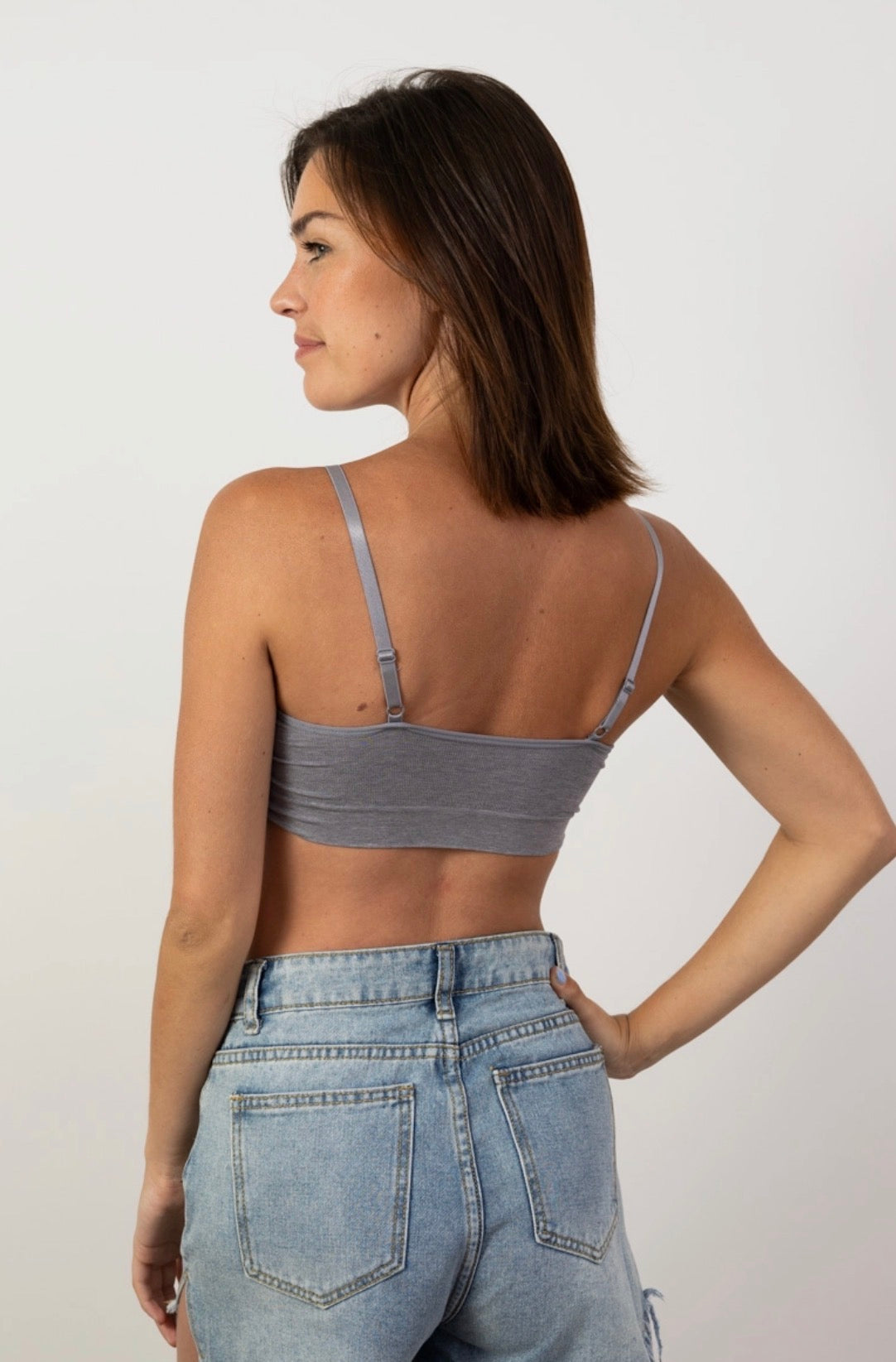 Ultra Soft Lace Trim Ribbed Seamless Bralette – One Size