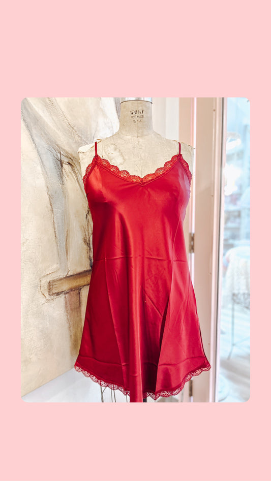 Burgundy Silky Nightgown