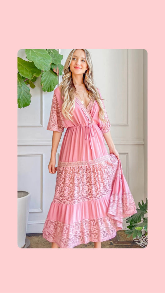 Boho Lace Maxi Dress