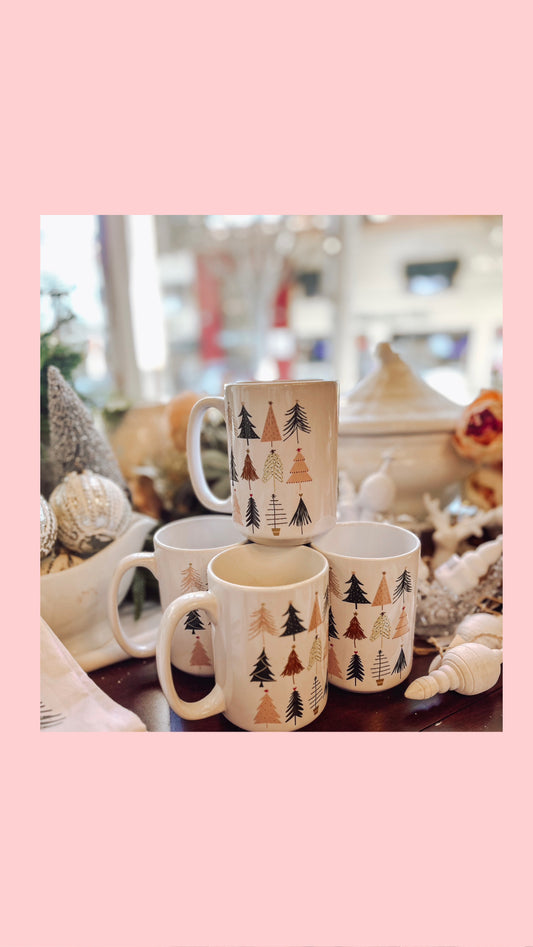 Boho Christmas Trees 15 oz Mug