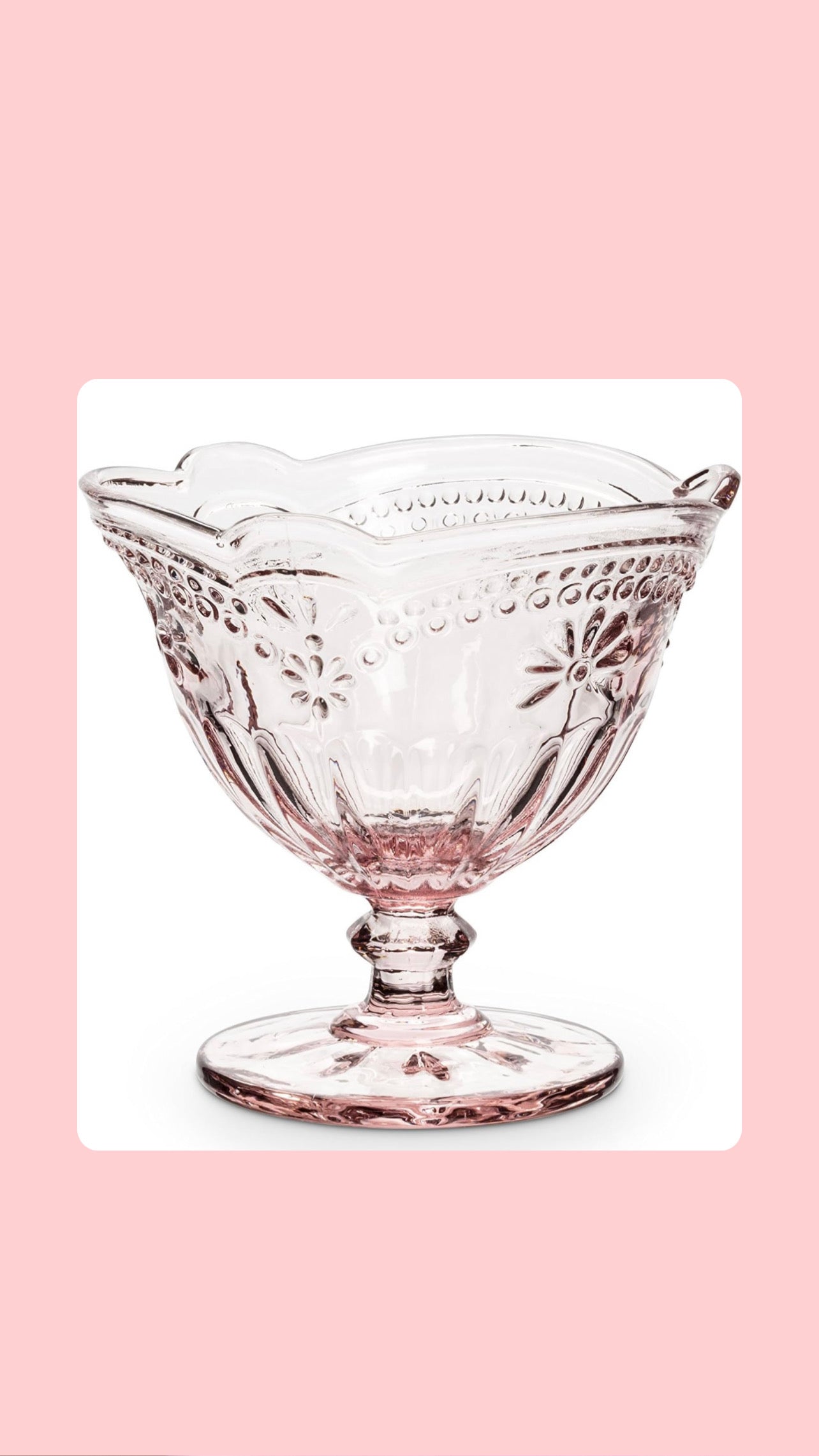 Flower Pedestal Dish-Pink