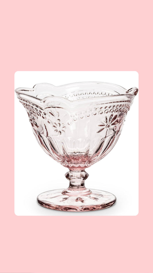 Flower Pedestal Dish-Pink