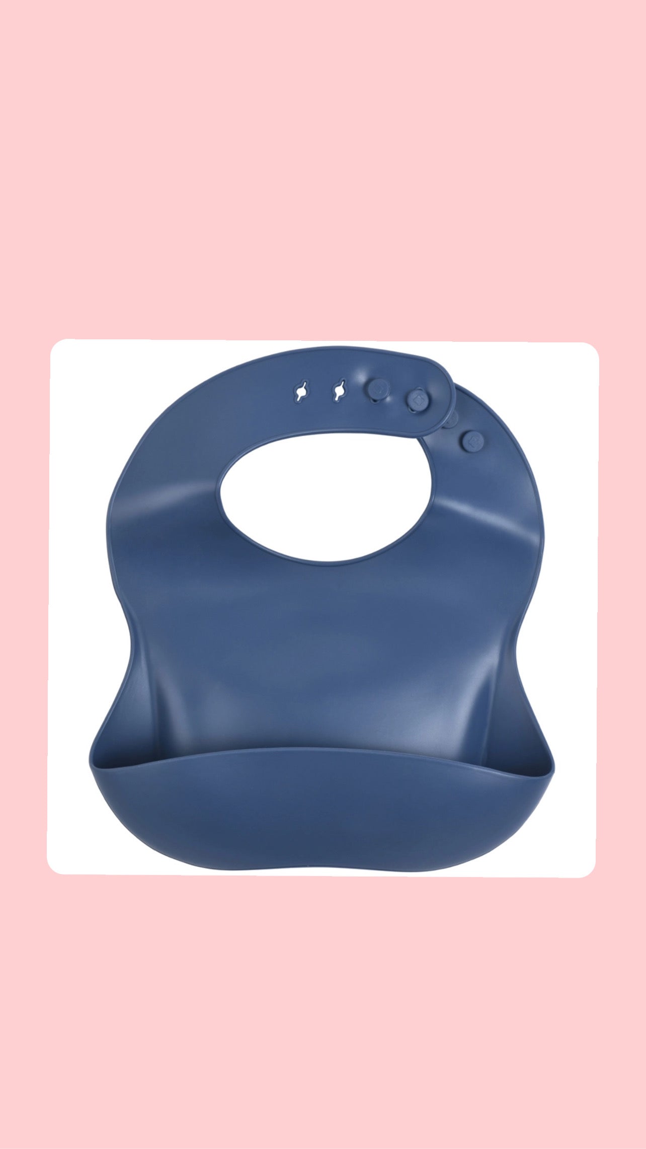 Dusty Blue Silicone Bib with Crumb Catcher