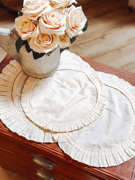 100% Cotton ruffled Dolly- Set of 3