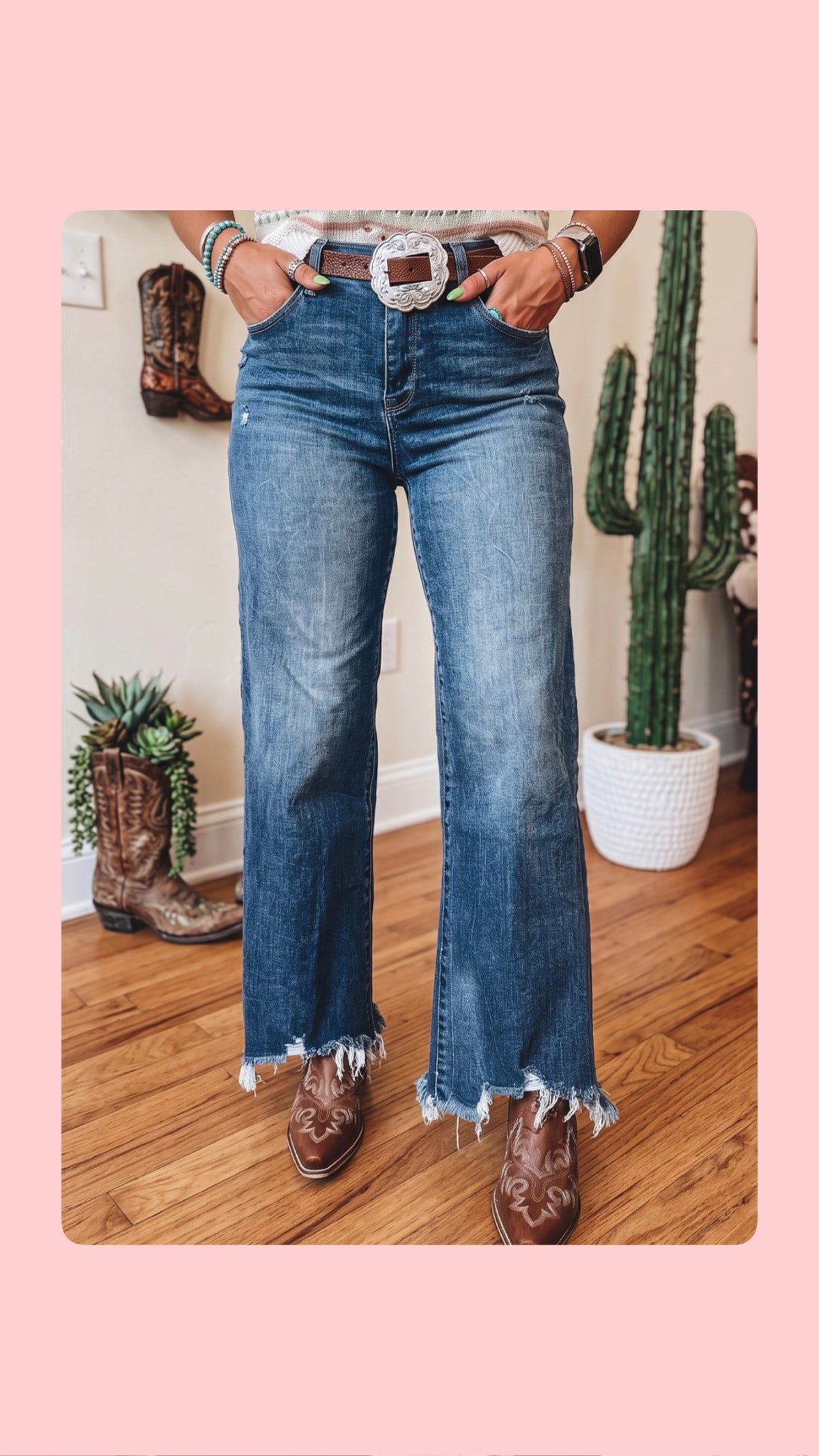 Western High Waisted Flare Jeans