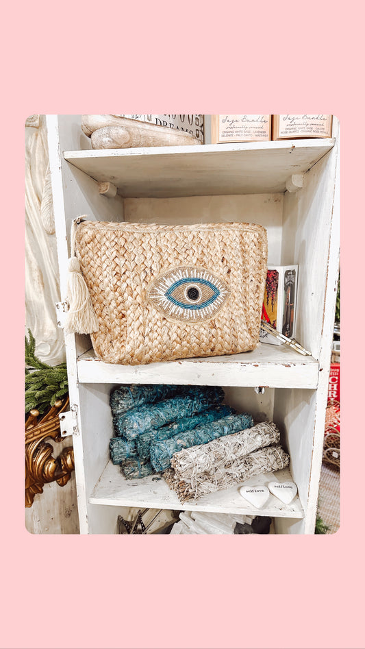 Woven eye handbag