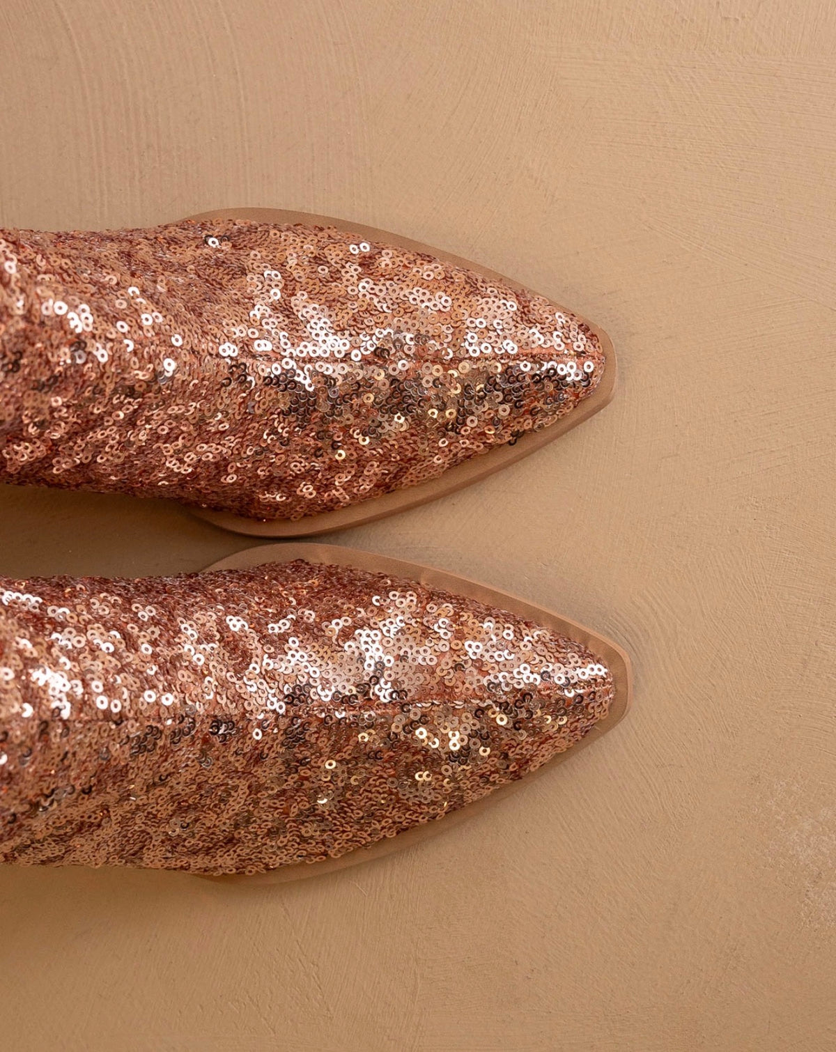 The Jewel | Rose Gold Knee High Sequin Boots