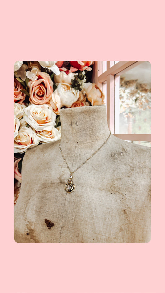 Flower Swarovski Necklace Botanical Flower Shop Boutique