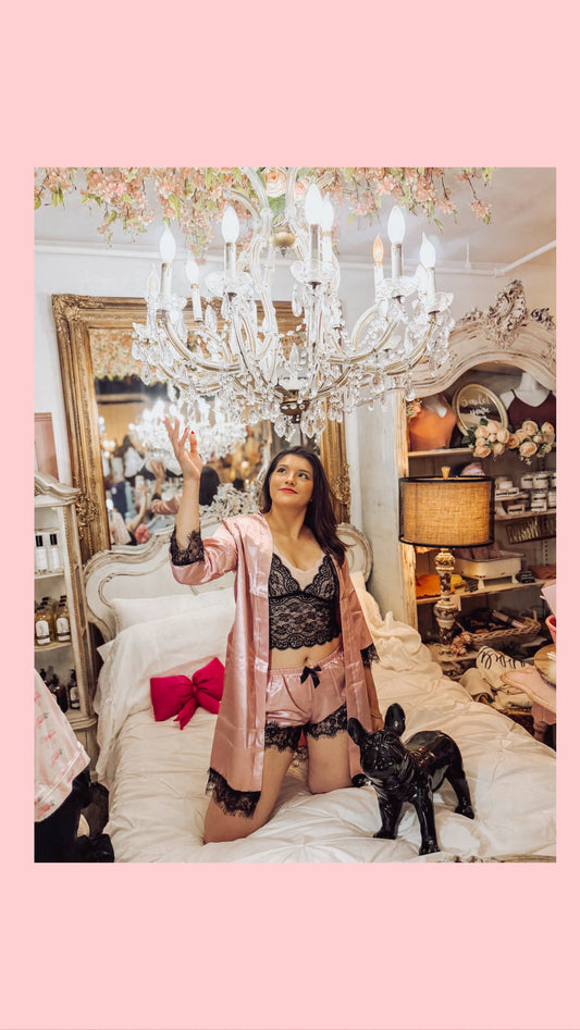 Lace Sleepwear Pajamas 4-Piece Set