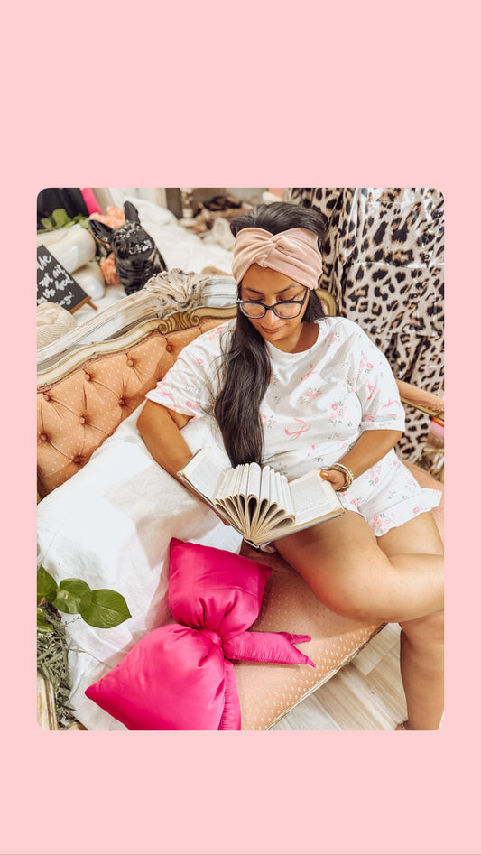 Ruffle Floral Print T-Shirt & Shorts Pajama Set