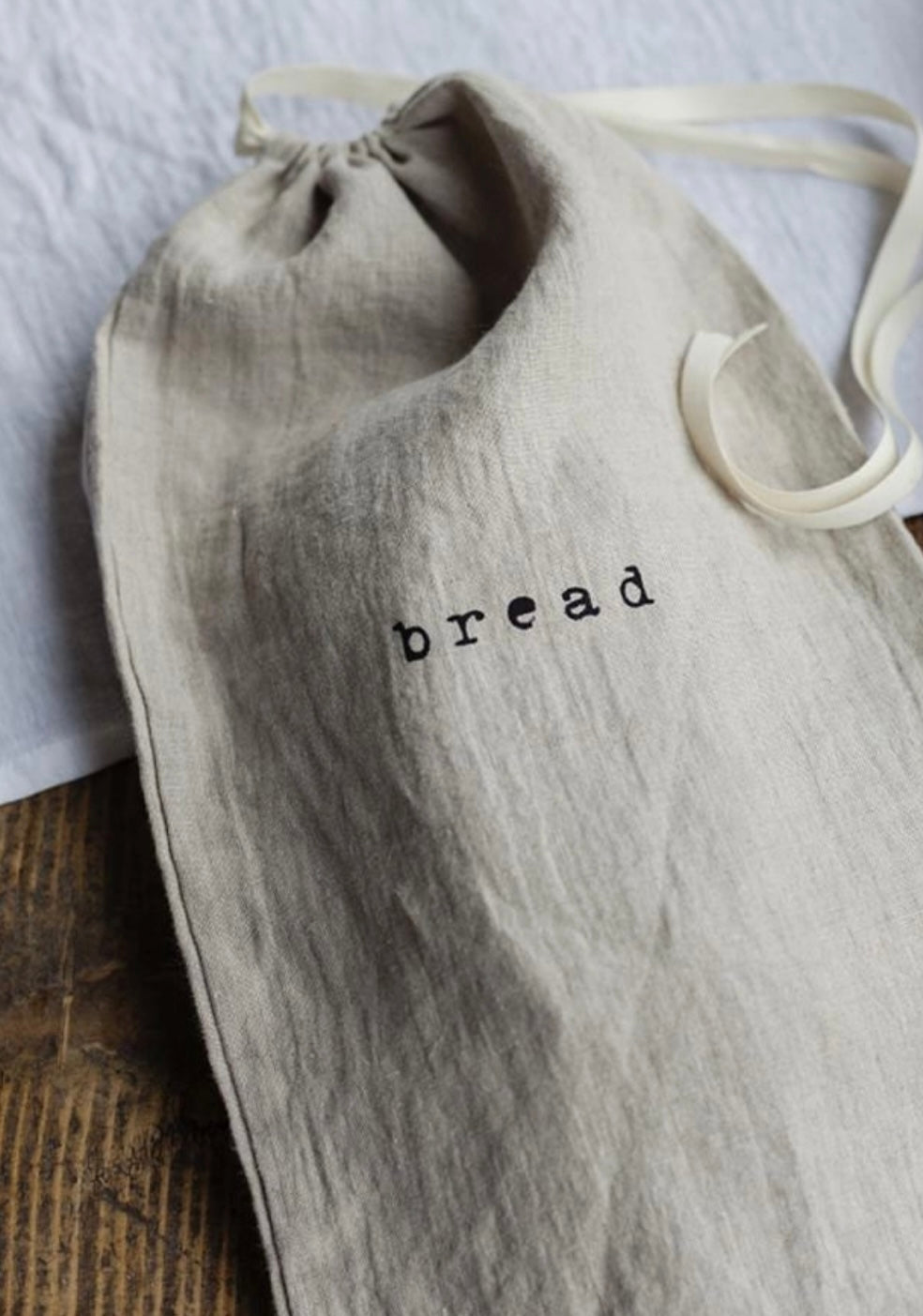 Printed Linen Bread Bag