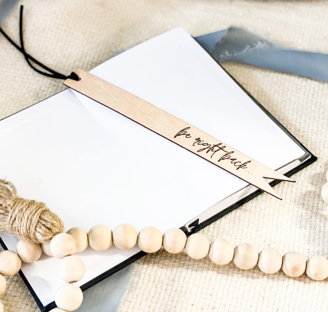 Be Right Back Natural Leather Bookmark