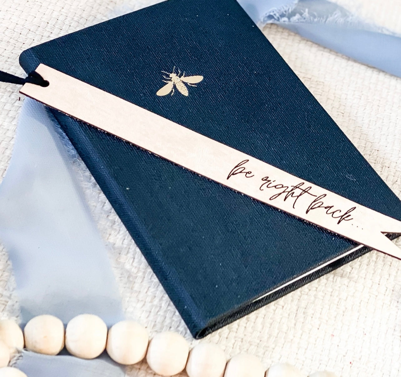 Be Right Back Natural Leather Bookmark