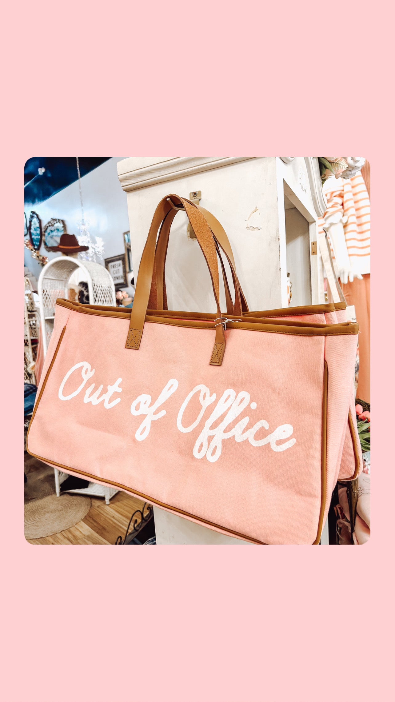 Canvas tote out of the office