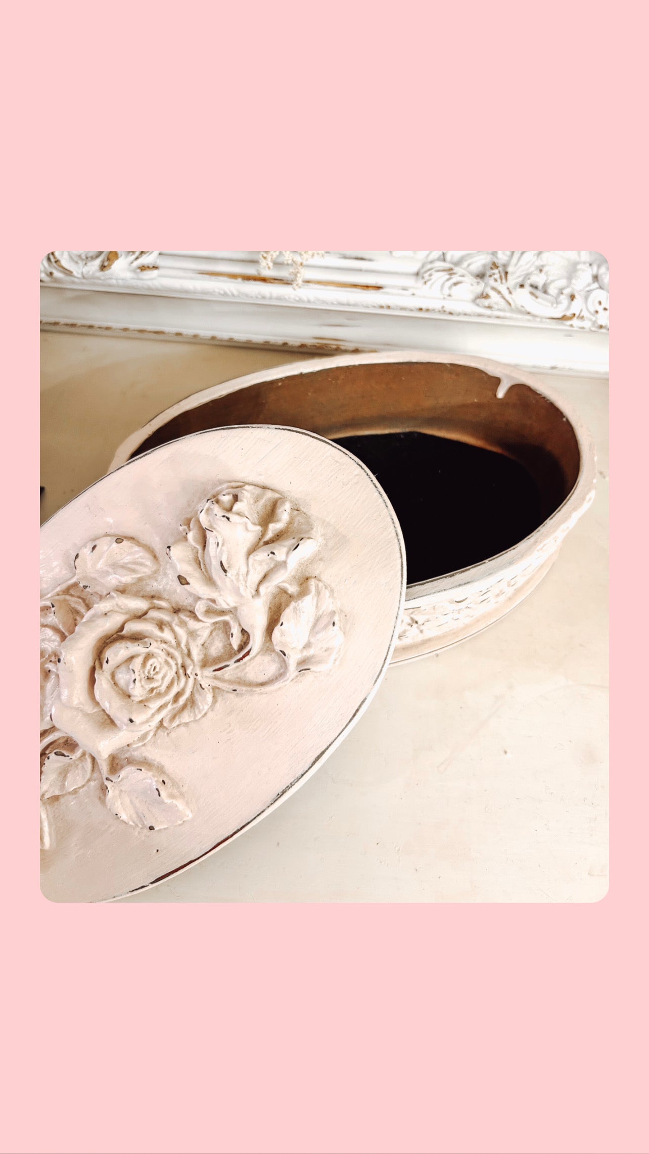 Hand painted antique vanity box