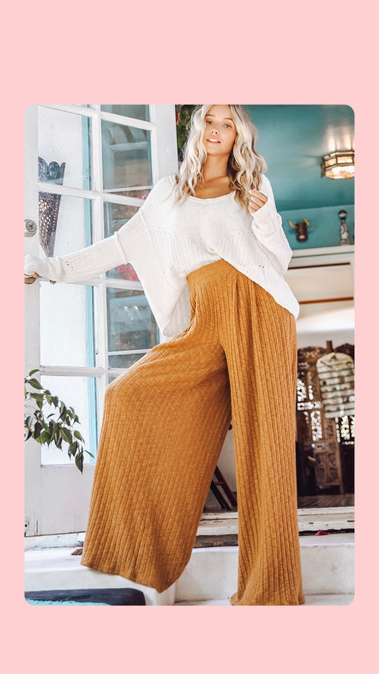 Wide Leg Solid Pants