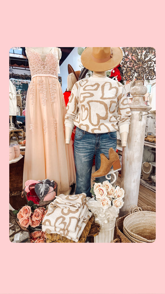 Abstract Heart Sweater