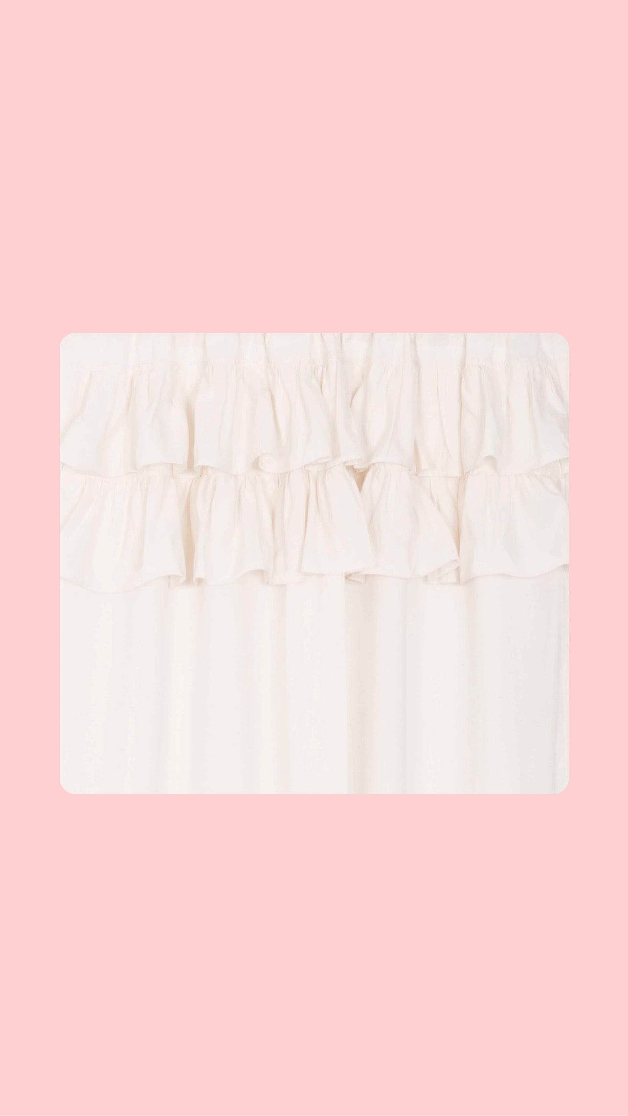 Simple Antique White Ruffled curtains