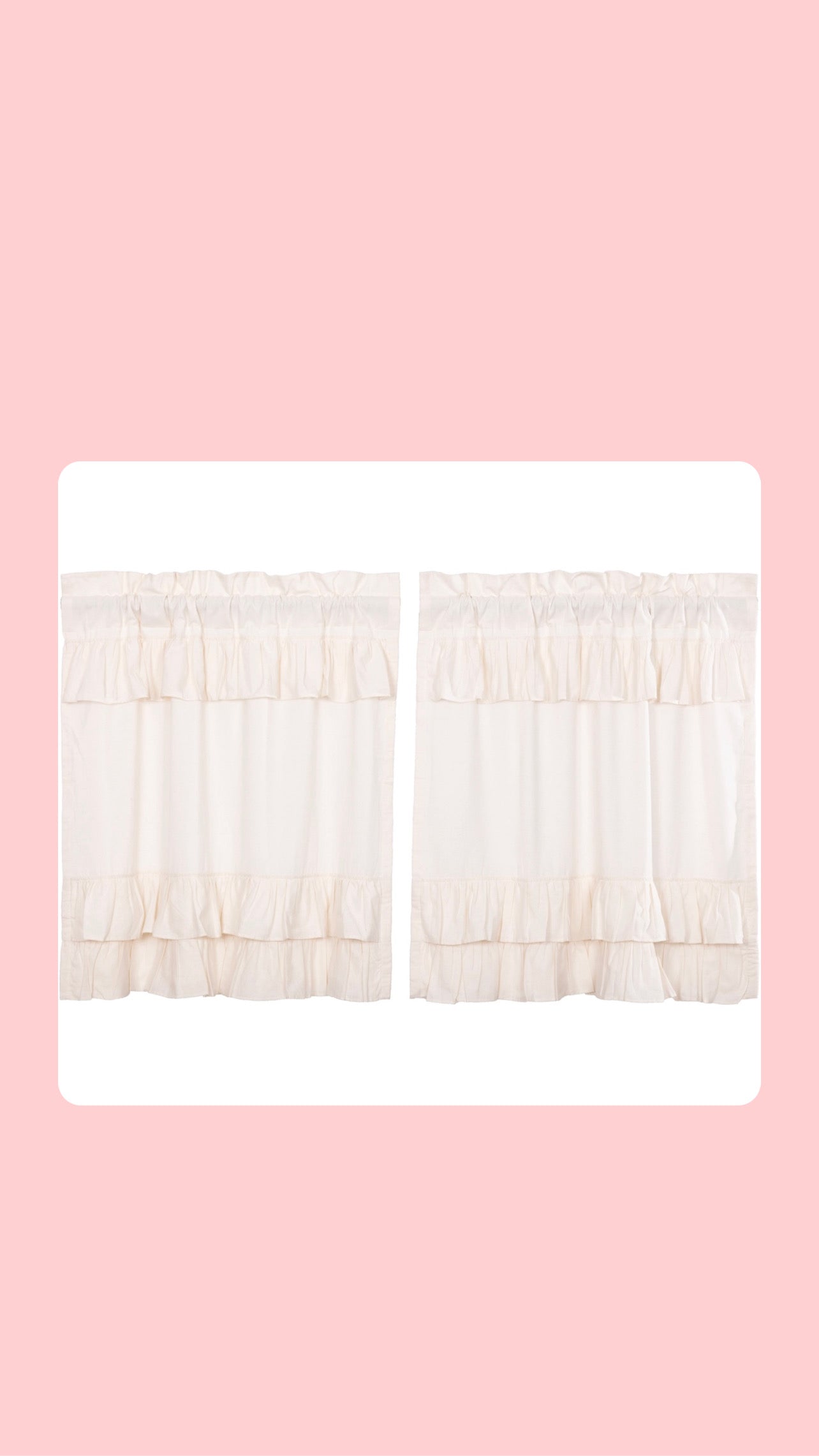 Simple Antique White Ruffled curtains