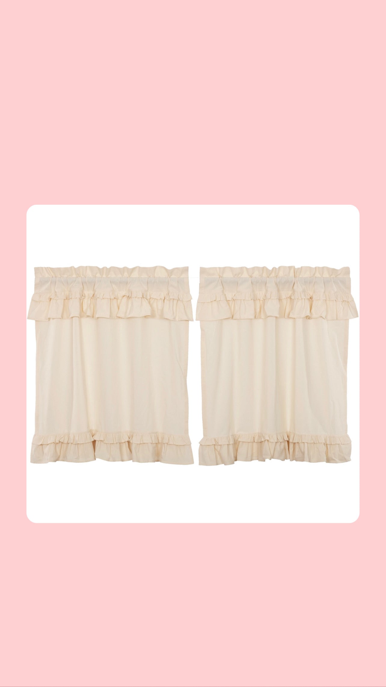 Muslin Ruffled Natural Tier Curtains